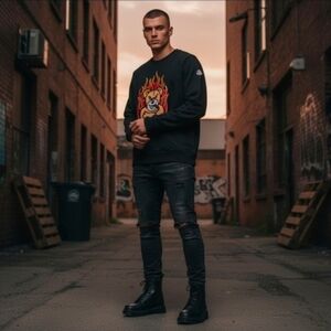 NWT 🔥 HEAT CHECK: Palm Angels "Burning Bear" Crewneck